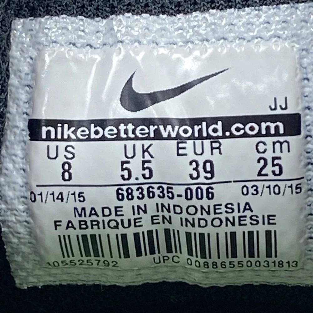 Nike 683635-006‎ Air Max Tailwind 7 Black Training Running Sneakers Women's US 8